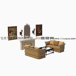 3D沙發(fā)茶幾組合模型