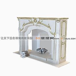 3D壁爐模型