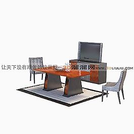 3D桌椅組合模型