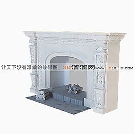 3D壁爐模型