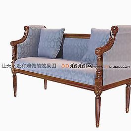3D木制沙發(fā)模型