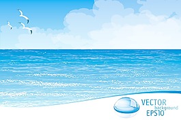 熱帶海灘背景矢量