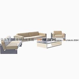 3D沙發(fā)茶幾組合模型