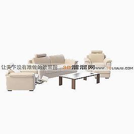 3D沙發(fā)茶幾組合模型