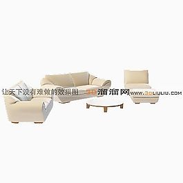 3D沙發(fā)茶幾組合模型