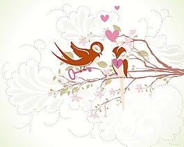 愛情鳥插畫矢量