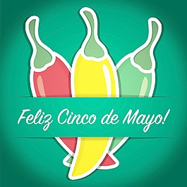 Feliz Cinco de Mayo（幸福5月第五）剪紙矢量格式的卡