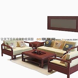 3D多人沙發(fā)模型