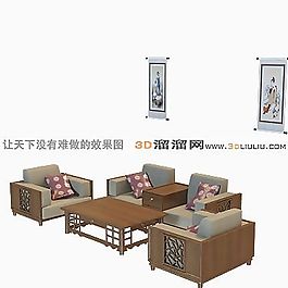 3D多人沙發(fā)模型