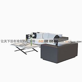 3D沙發(fā)茶幾組合模型