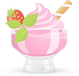 草莓冰淇淋碗图标