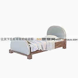 3D單人床模型