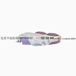 3D雙人床模型