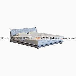 3D雙人床模型