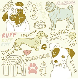 我喜欢狗！向量的涂鸦集