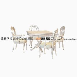 3D桌椅组合模型