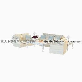 3D沙發(fā)茶幾組合模型