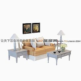 3D沙發(fā)茶幾組合模型