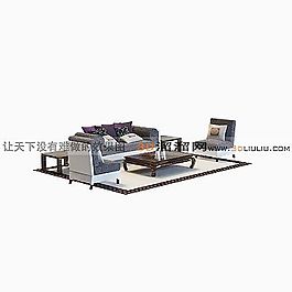 3D沙發(fā)茶幾組合模型