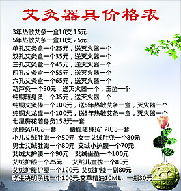 艾灸器具價格表