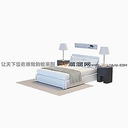 3D雙人床模型