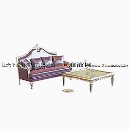 3D沙發(fā)茶幾組合模型