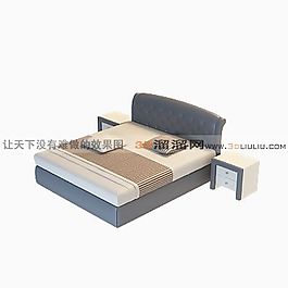 3D雙人床模型