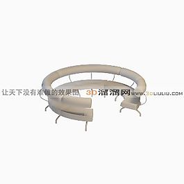 3D多人沙發(fā)模型