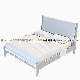 3D雙人床模型
