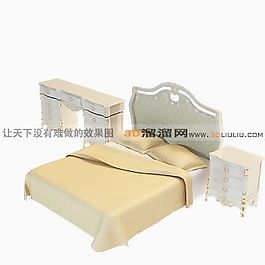 3D雙人床模型
