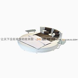 3D圆床模型