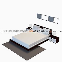 3D雙人床模型