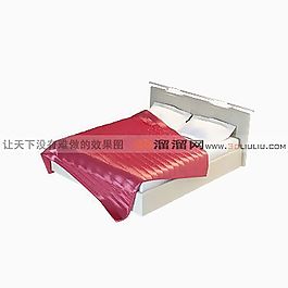3D雙人床模型