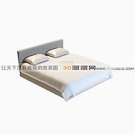 3D雙人床模型