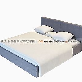 3D雙人床模型