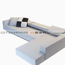 3D多人沙發(fā)模型