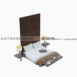 3D雙人床模型