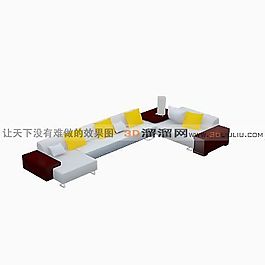 3D多人沙發(fā)模型