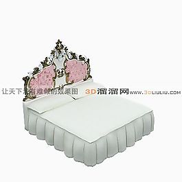 3D雙人床模型