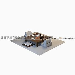 3D桌椅組合模型