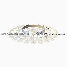 3D吸頂燈模型