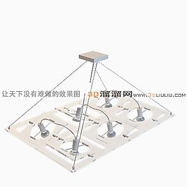 3D格栅射灯模型