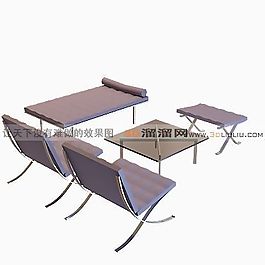 3D沙發(fā)茶幾組合模型