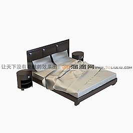 3D雙人床模型