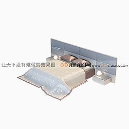 3D雙人床模型