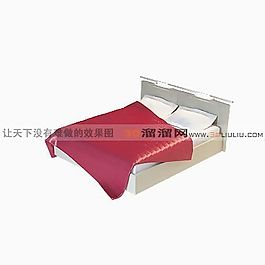 3D雙人床模型