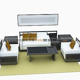 3D沙發(fā)茶幾組合模型