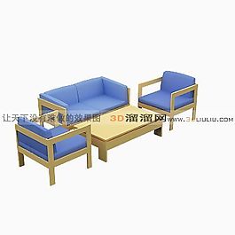3D沙發(fā)茶幾組合模型