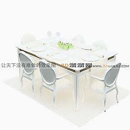 3D桌椅組合模型