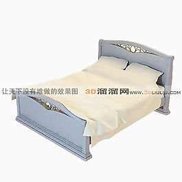3D雙人床模型